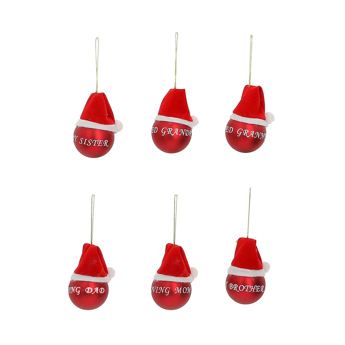 Bola de natal vermelha com gorro 5cm da hôma, fotografia 1