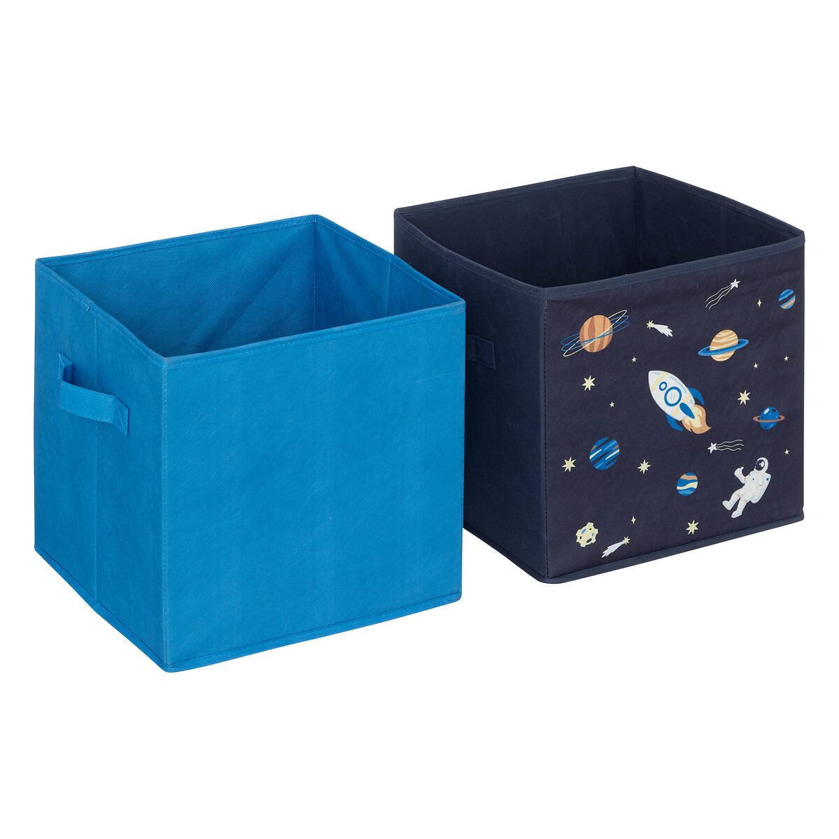 Conjunto de 2 cubos de arrumação astronauta azul 29x29cm by hôma, photo 1