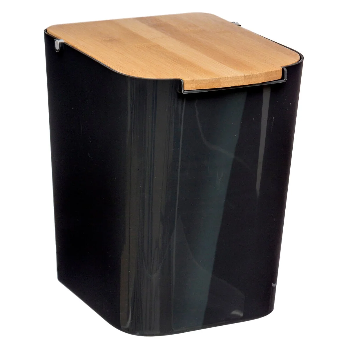 Balde wc BALTIK preto com tampa em bambu 5l by hôma, photo 1