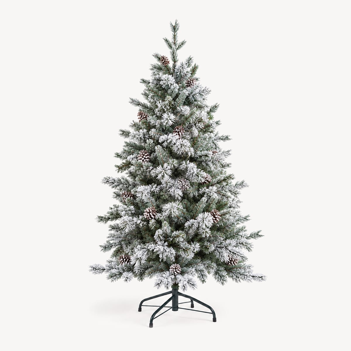 Árvore de natal YUKON verde efeito neve com pinhas 180cm da hôma, fotografia 1