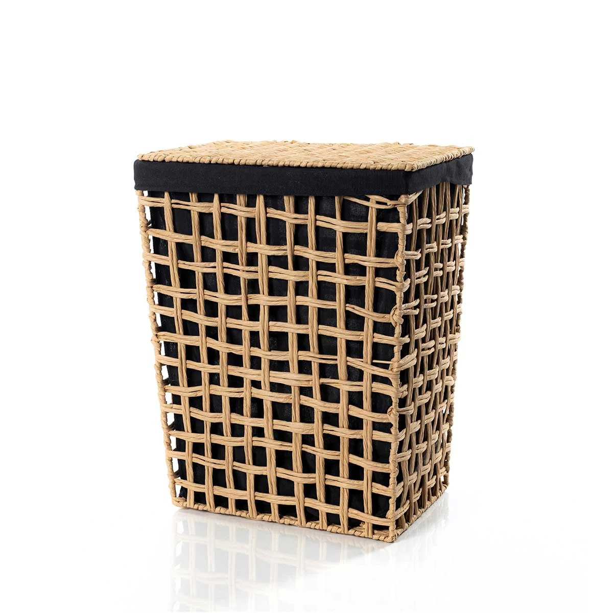 Cesto de roupa wc preto e bege 48cm by hôma, photo 1