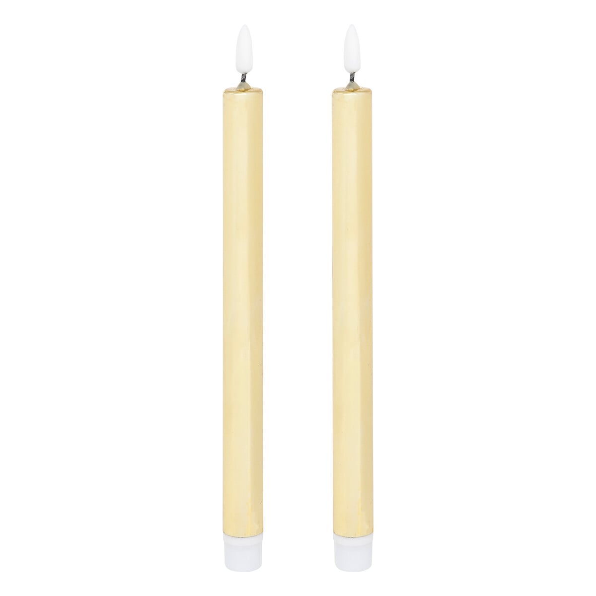 Conjunto de 2 velas led douradas 28cm da hôma, fotografia 1