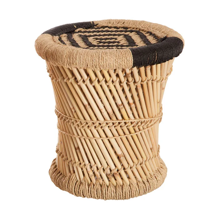 Banco castanho em bambu 32cm da hôma, fotografia 1
