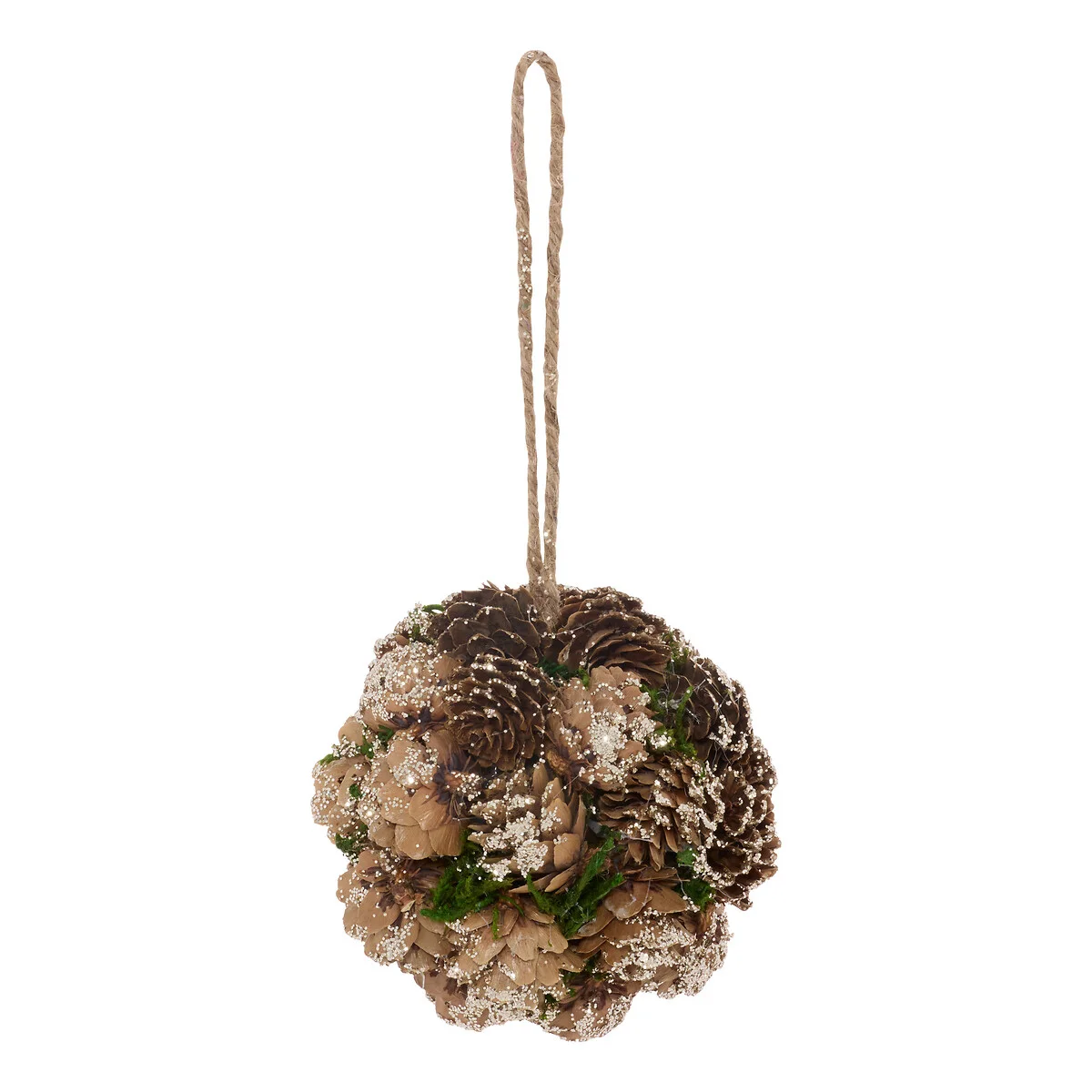 Bola de natal com pinhas e musgo 9cm da hôma, fotografia 1