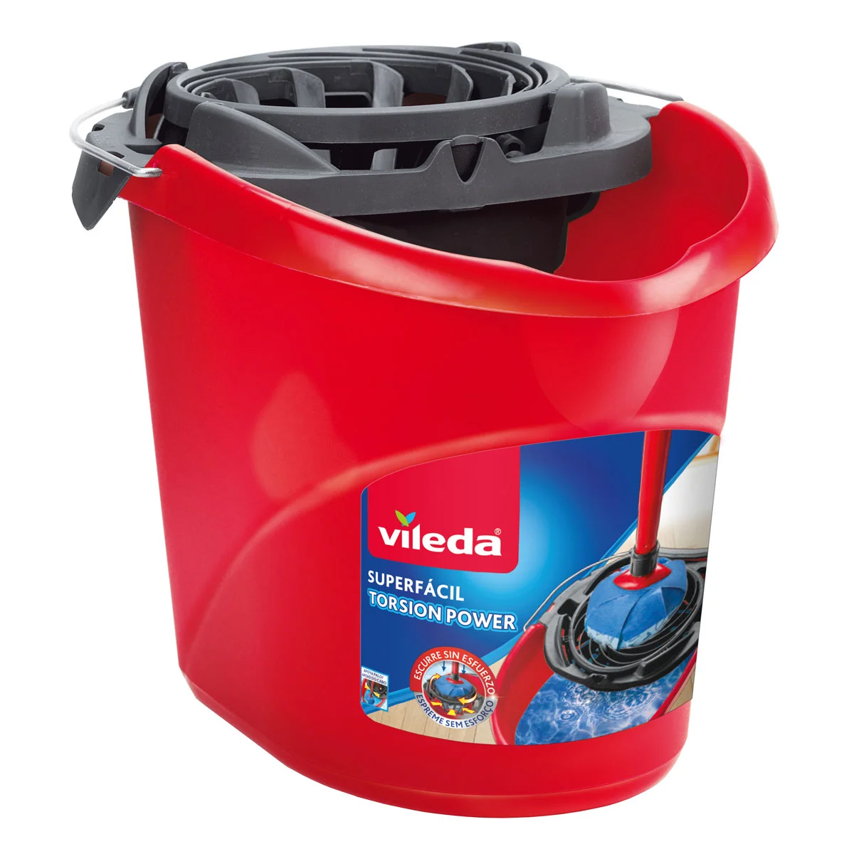 Balde com espremedor vermelho 10l VILEDA da hôma, fotografia 1