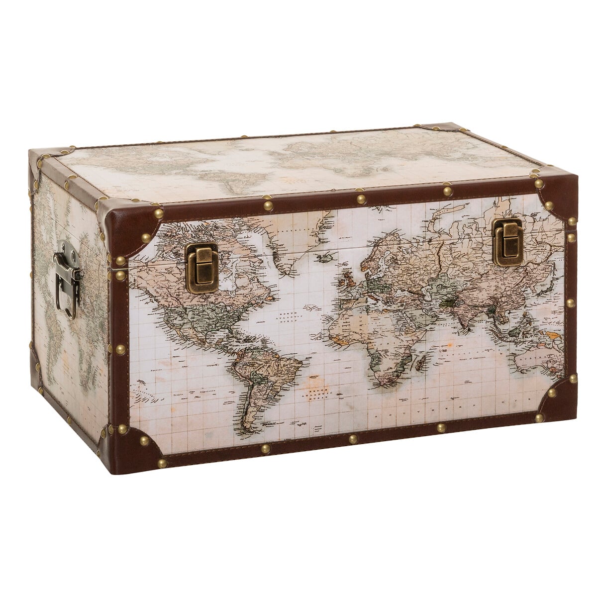Baú decoração mundo ANZO 21x41cm da hôma, fotografia 1