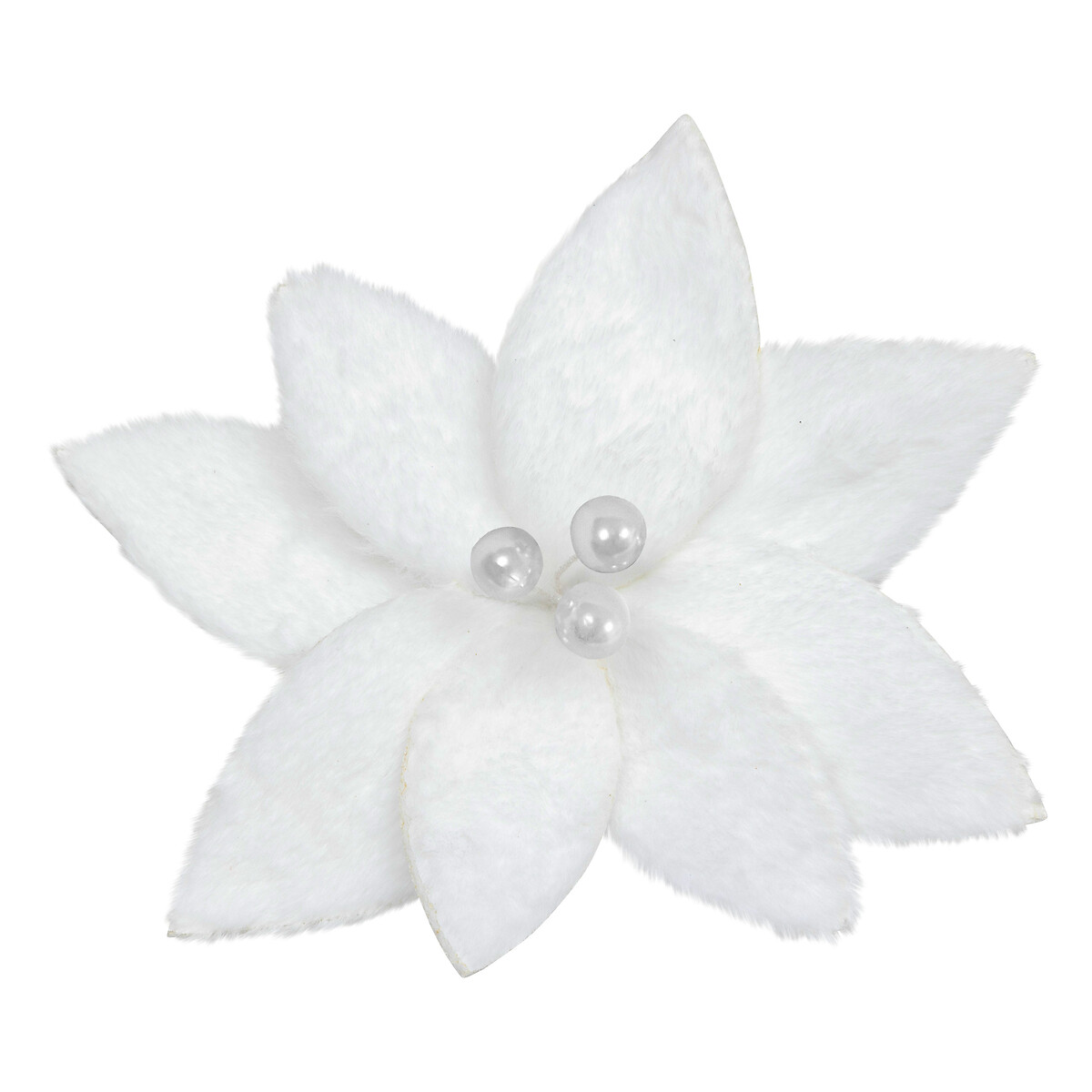 Flor poinsettia com mola branca com efeito neve 25x15cm by hôma, photo 1