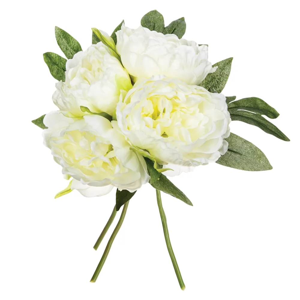 Bouquet com 4 peónias brancas da hôma, fotografia 1
