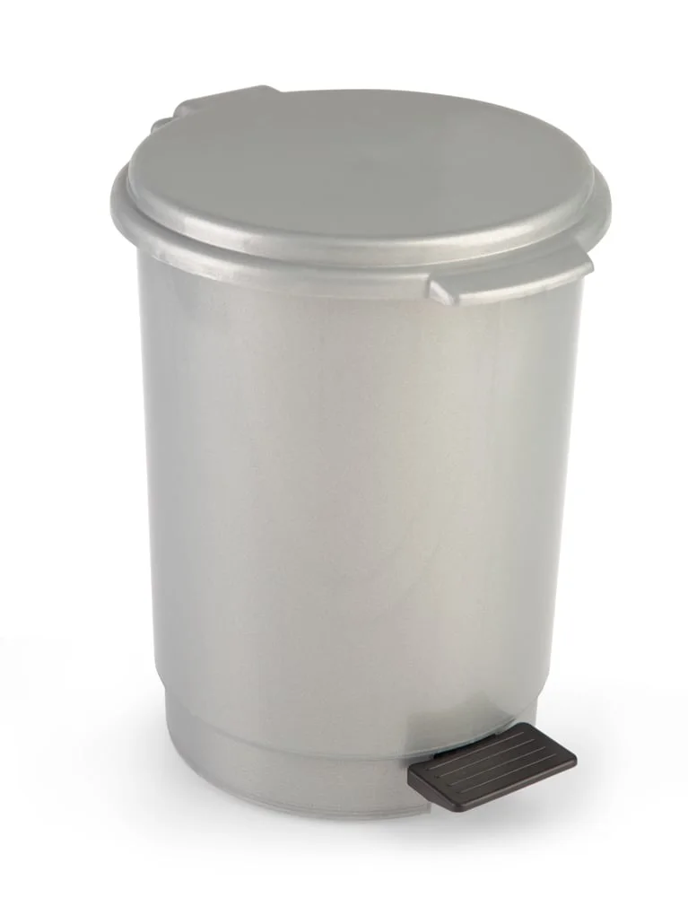 Balde wc cinza com pedal 6l da hôma, fotografia 1