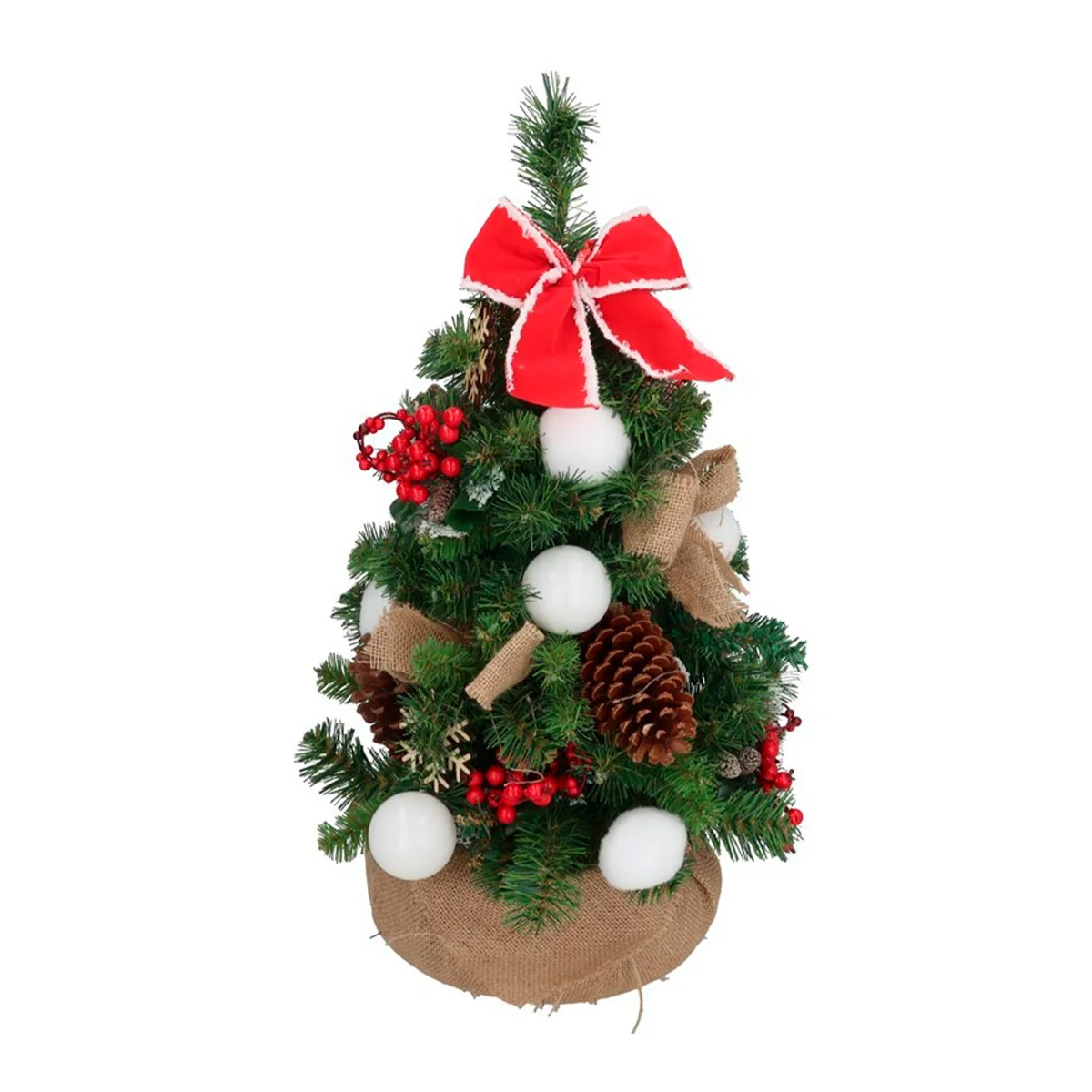 Árvore de natal decorativa com bolas 60cm da hôma, fotografia 1