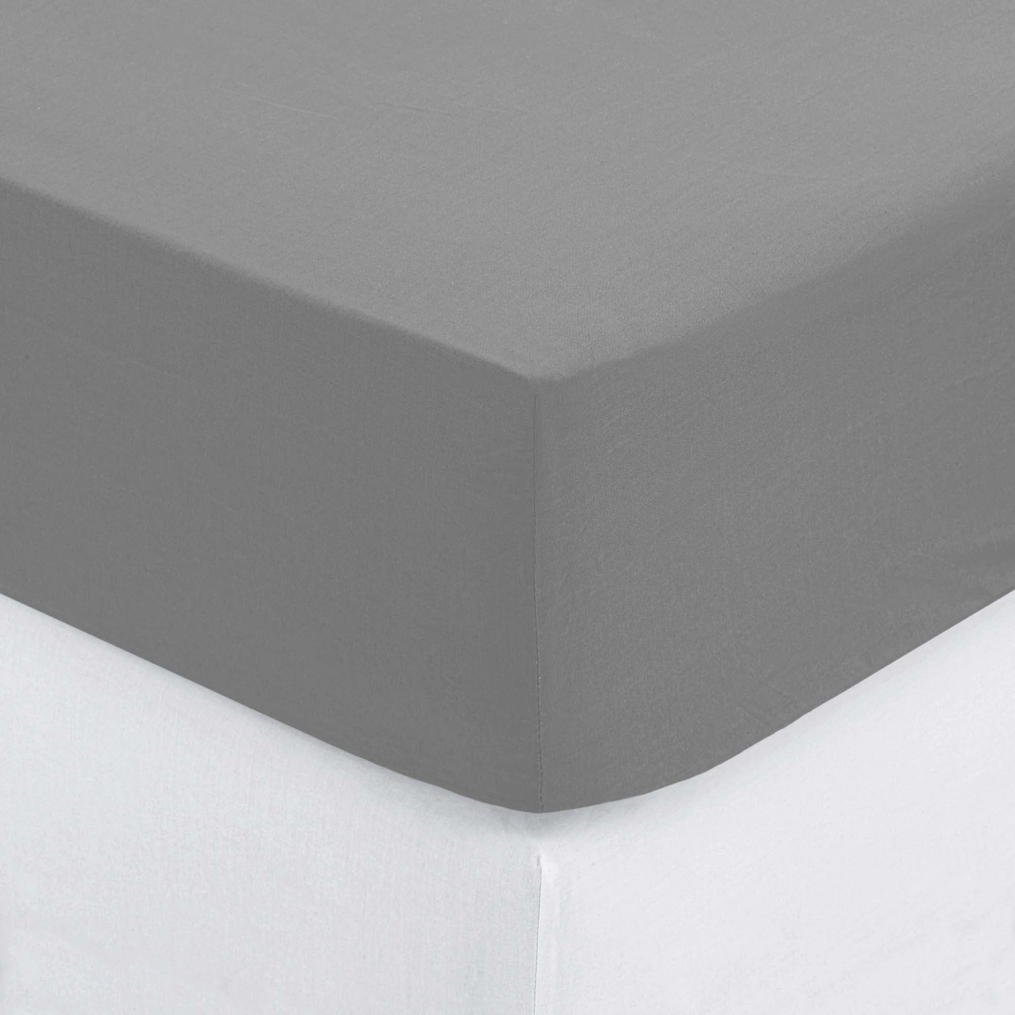 Lençol ajustável cinza 140x190cm da hôma, fotografia 1