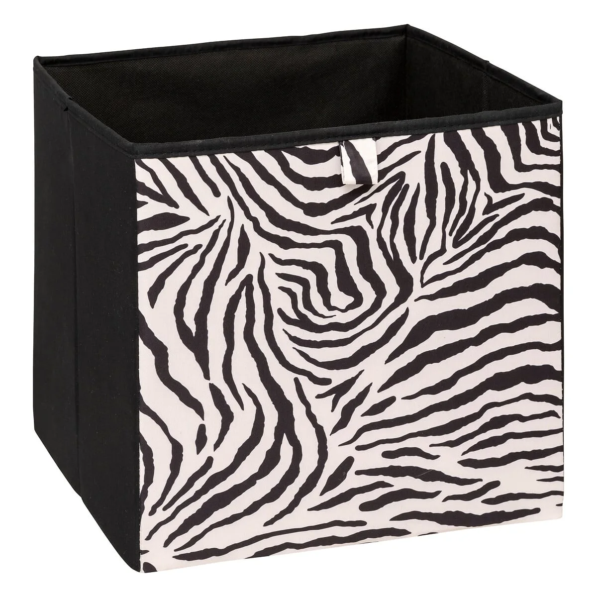 Caixa de arrumação padrão zebra 31x31cm da hôma, fotografia 1