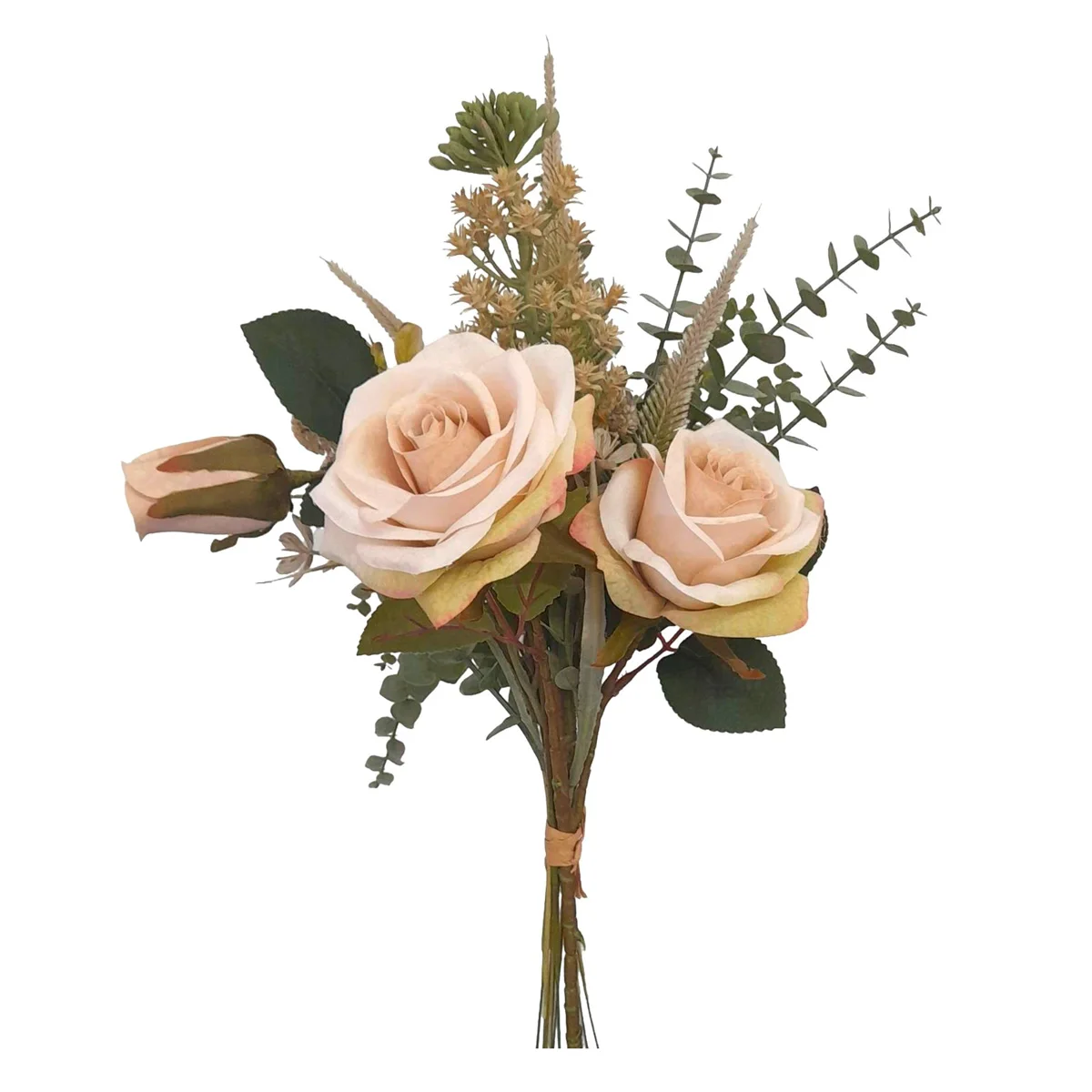 Bouquet rosas e eucalipto bege 40cm da hôma, fotografia 1