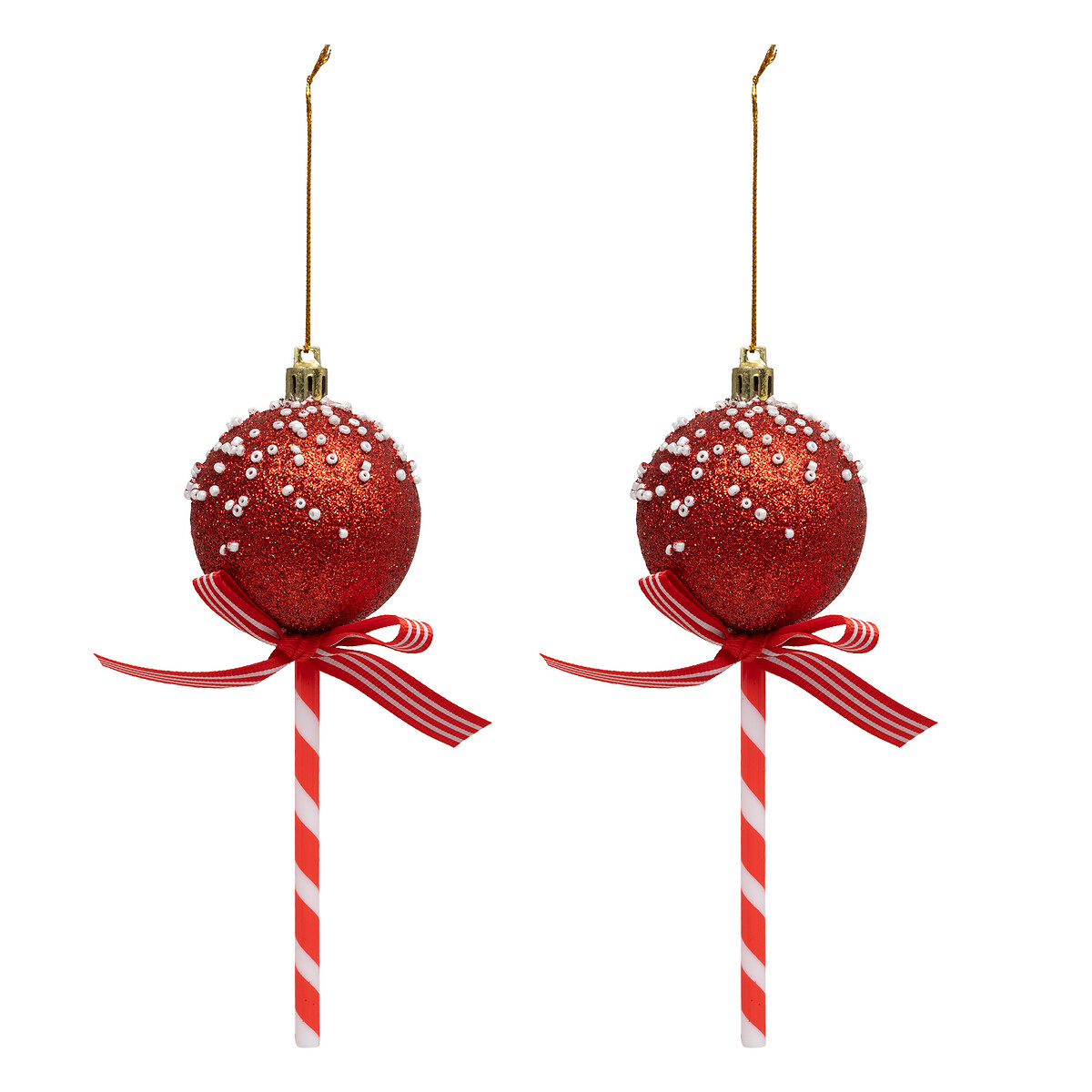 Conjunto de 2 pendurantes em forma de CAKEPOP vermelho 15cm da hôma, fotografia 1