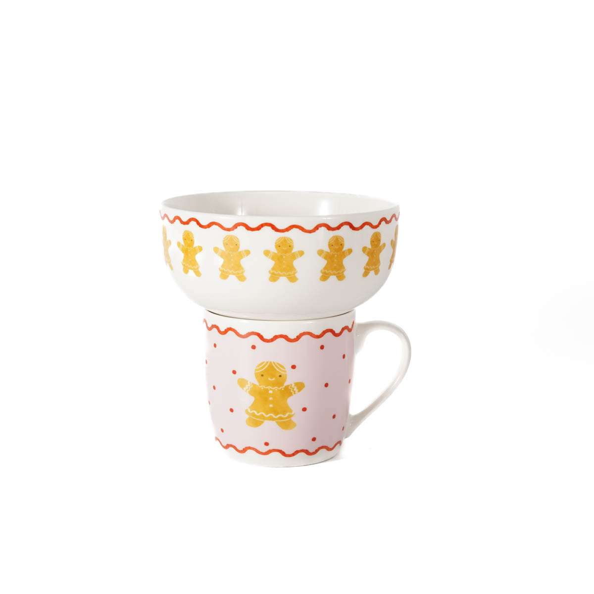 Conjunto de caneca e tigela bolacha de gengibre rosa da hôma, fotografia 1