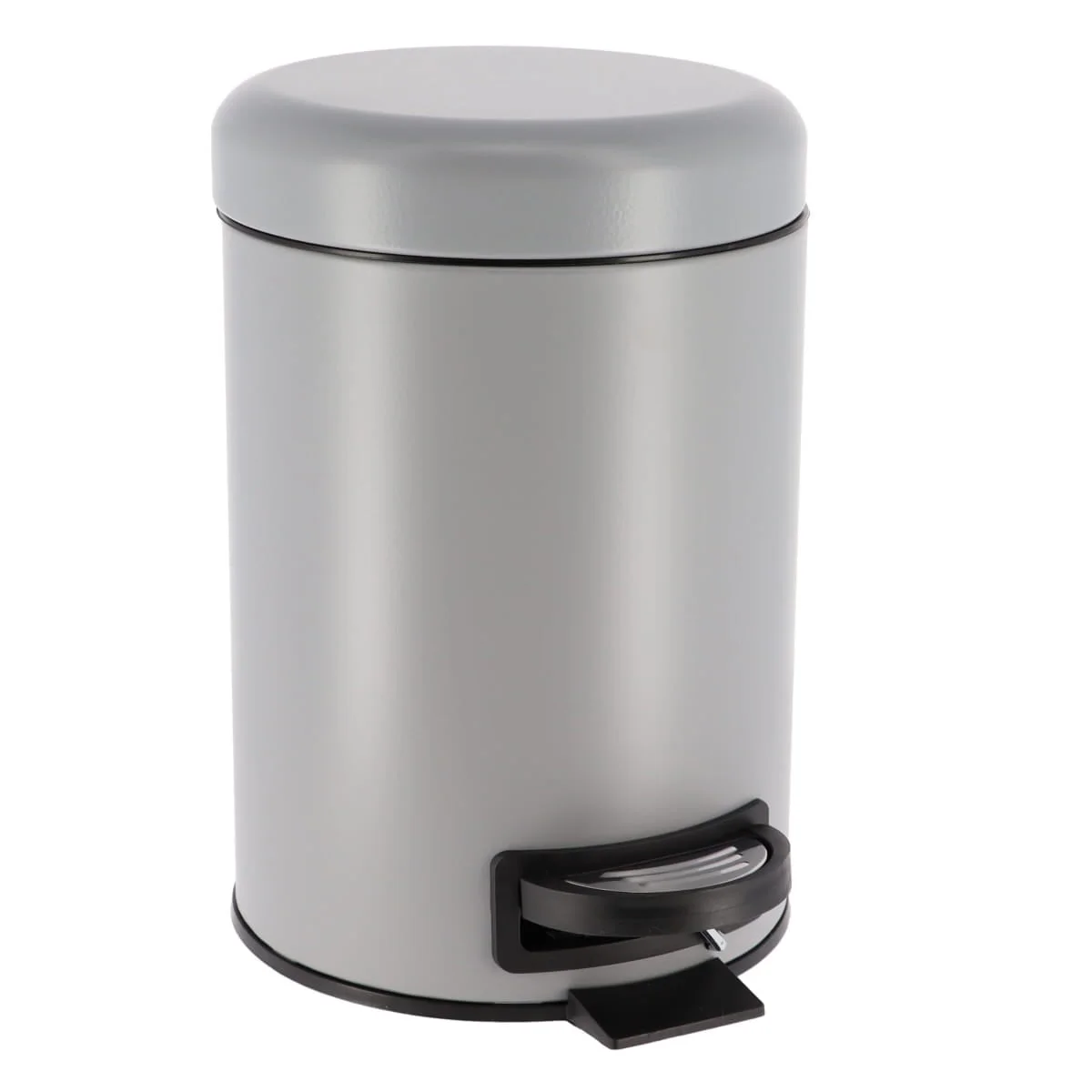 Balde wc cinza mate soft close em metal 3l da hôma, fotografia 1