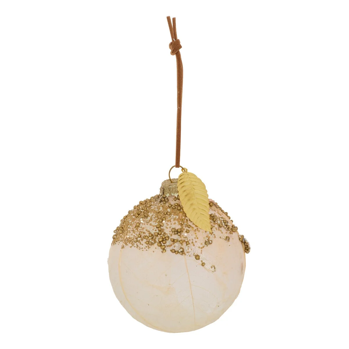 Bola de natal com perolas e folha 8cm by hôma, photo 1