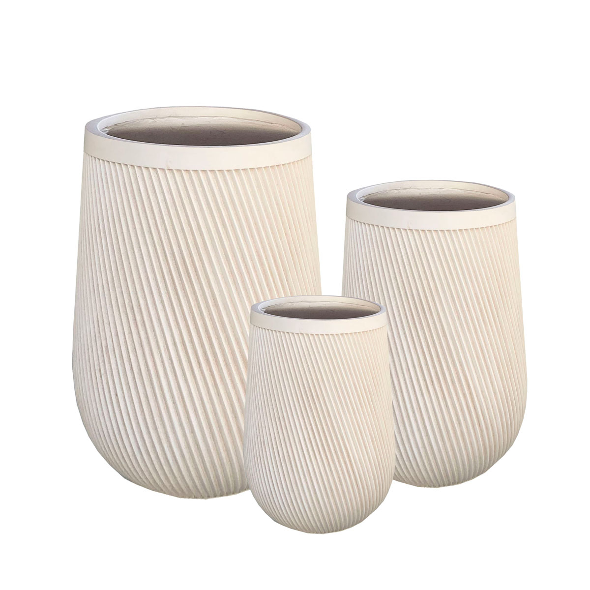 Vaso em fibra de argila bege 54cm by hôma, photo 1