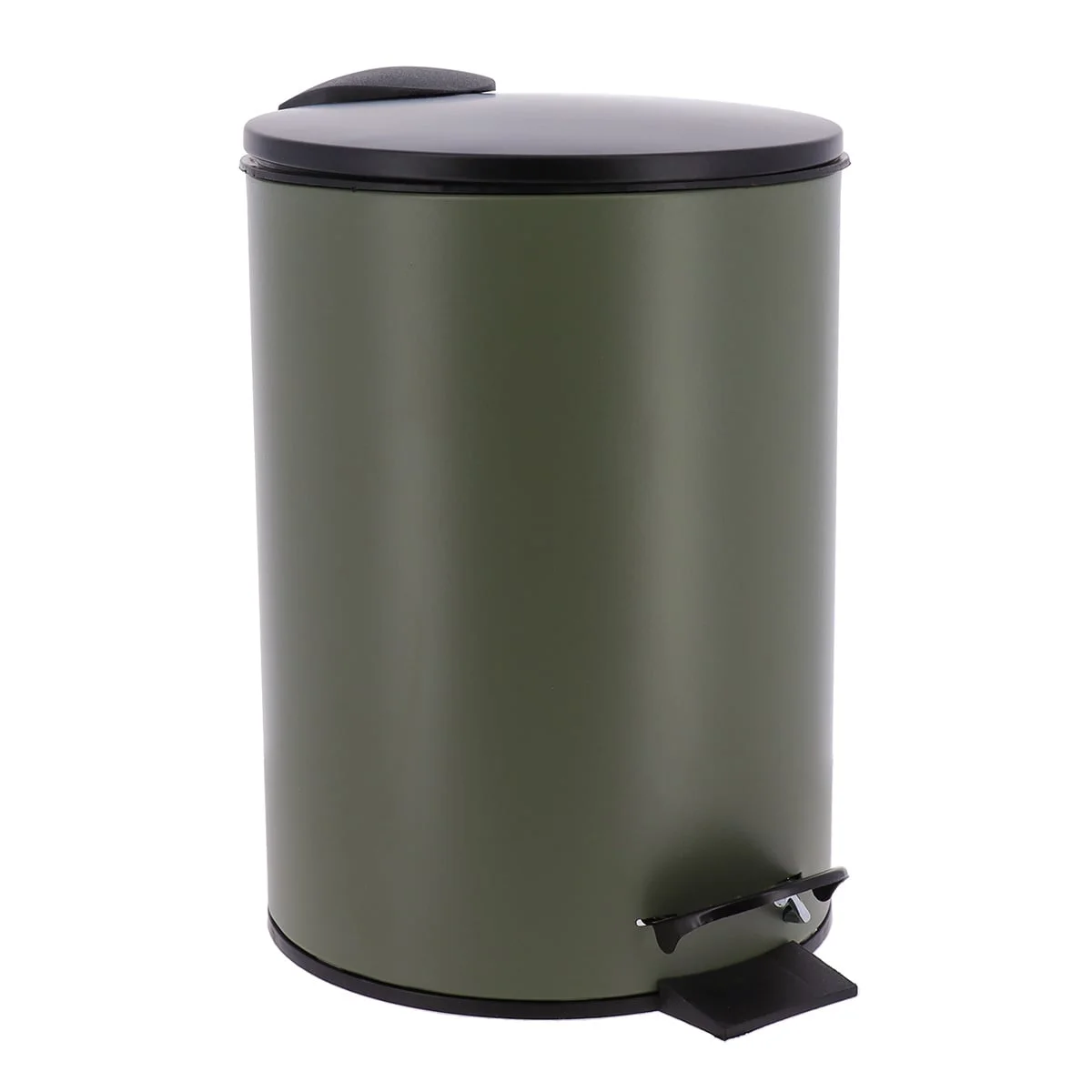Balde wc verde caqui mate de metal softclose 3l da hôma, fotografia 1