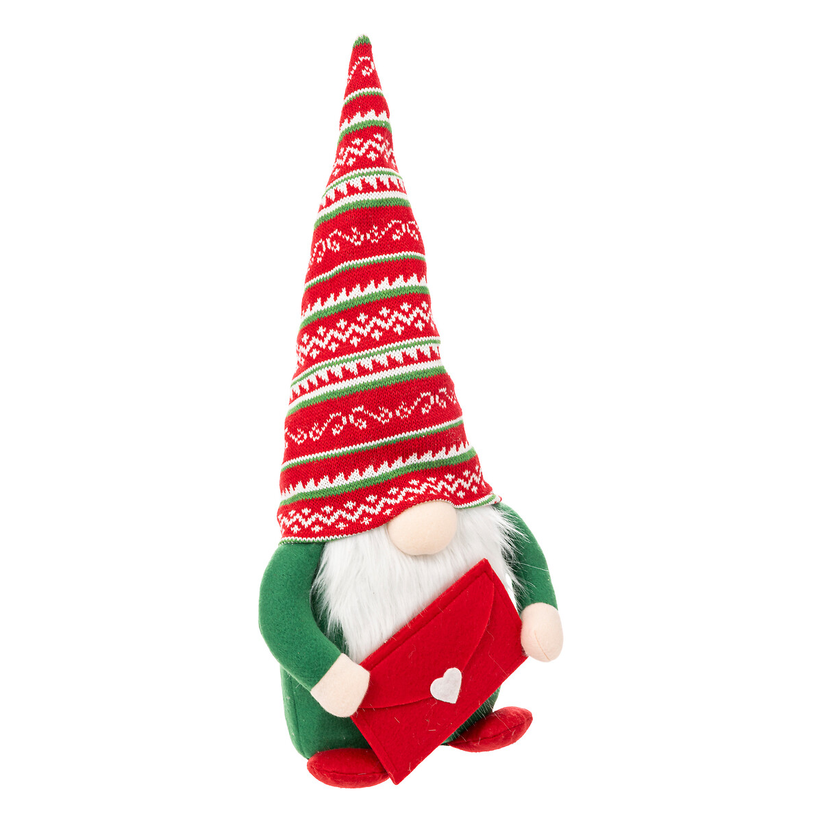 Figura de gnomo com carta vermelho e verde 22x10x50cm da hôma, fotografia 1