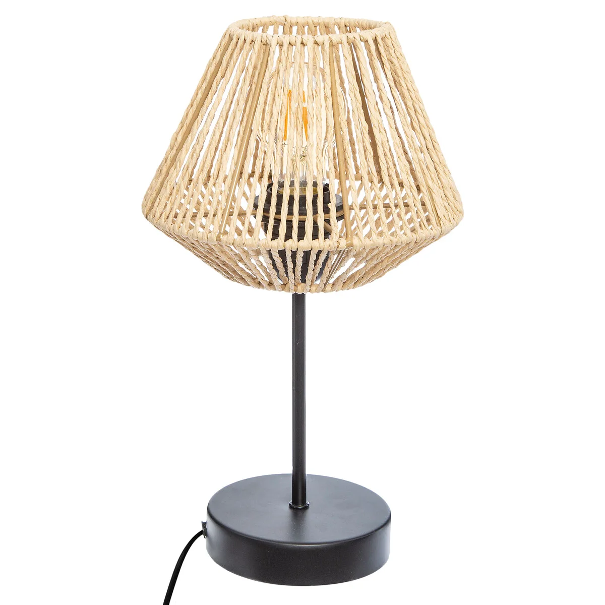 Candeeiro de mesa JILY natural ETNIC em corda da hôma, fotografia 1