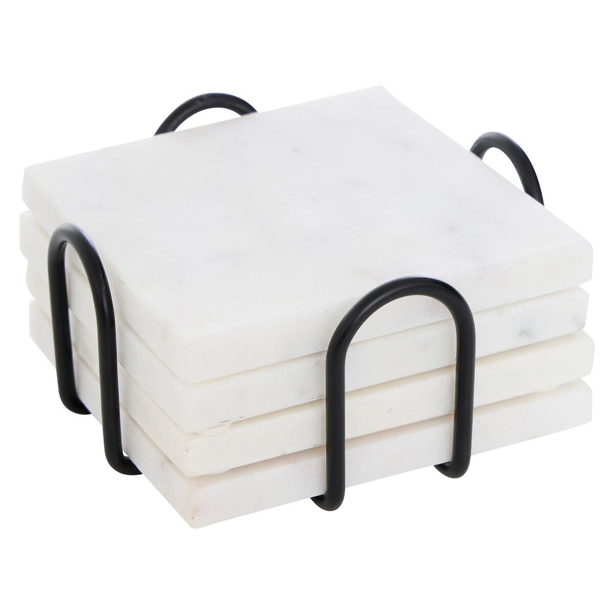 Conjunto 4 bases para copos branco em mármore 10cm by hôma, photo 1
