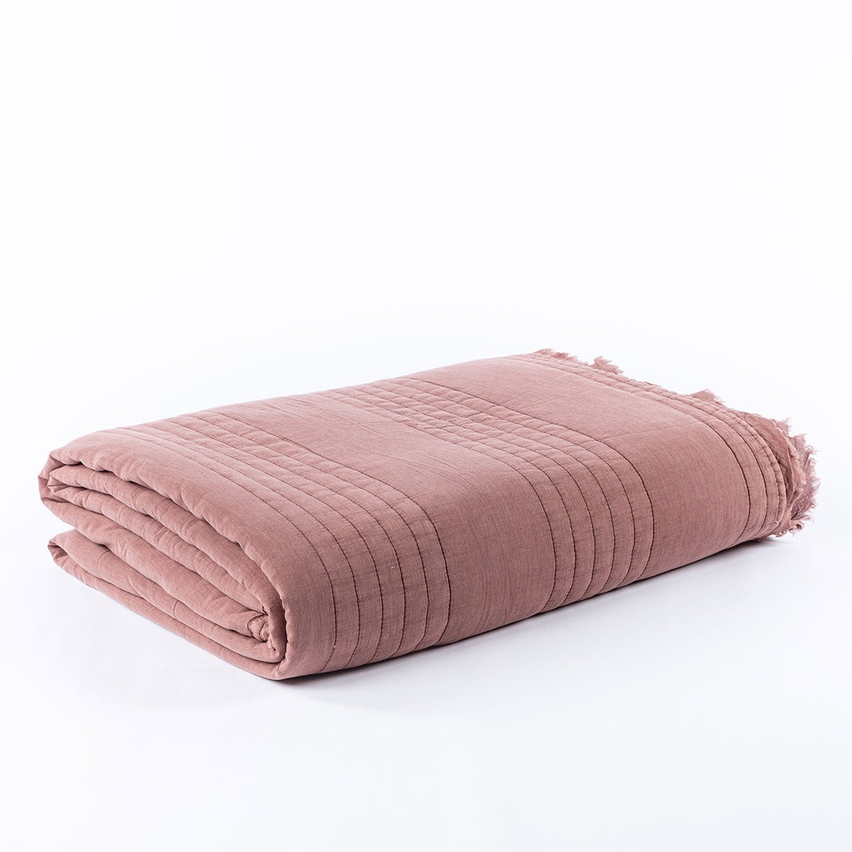 Colcha STONEWASHED rosa BLUSH com franjas 220x240cm by hôma, photo 1