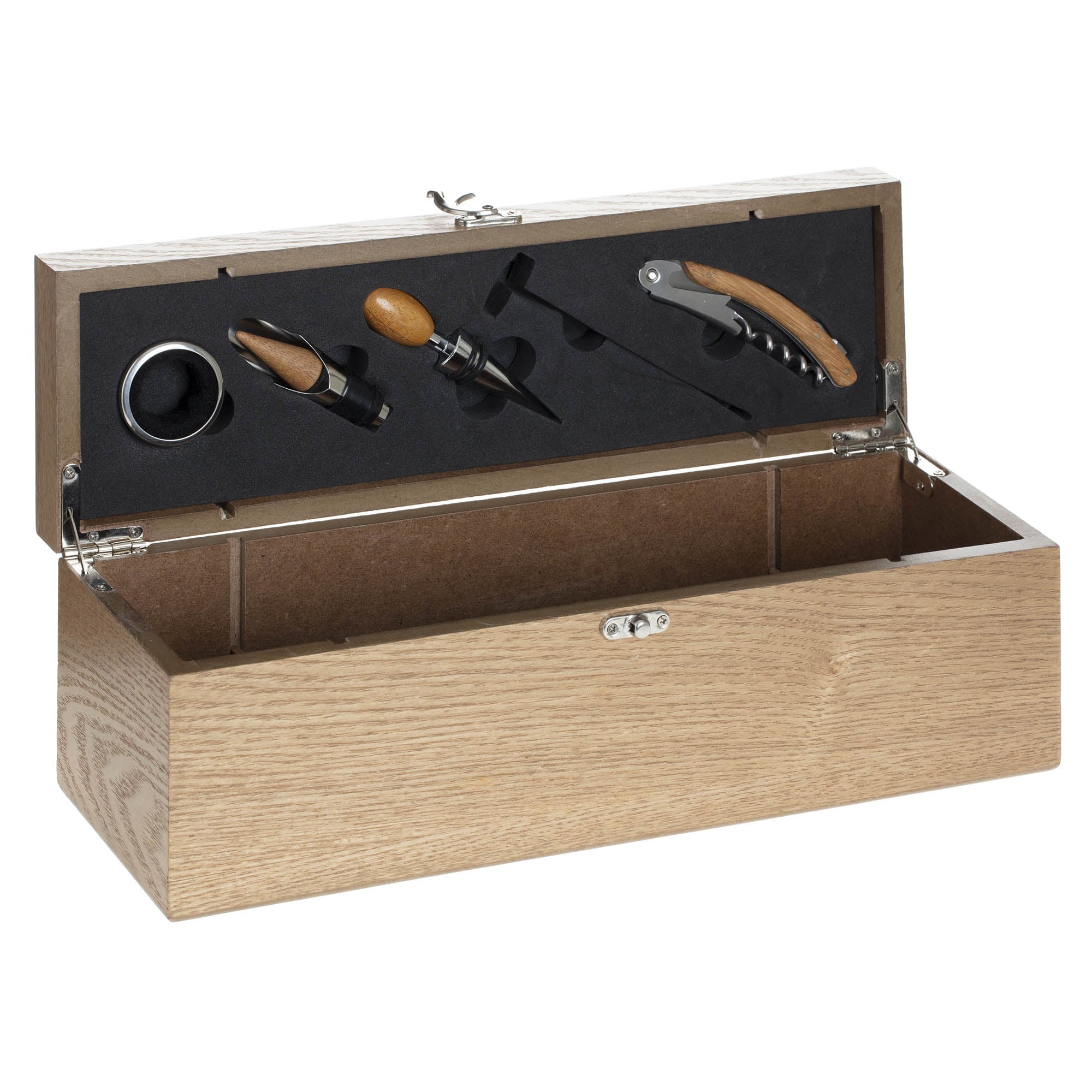 Conjunto de vinicultura com 5 acessórios e caixa para garrafa da hôma, fotografia 1