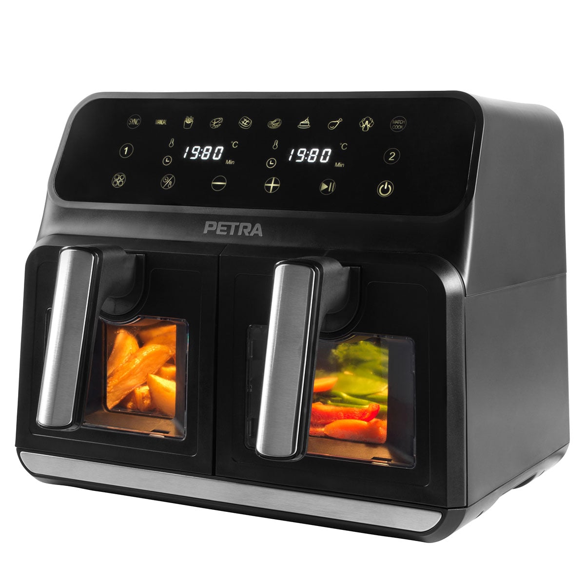 Fritadeira air fryer Petra preta com janela de vidro 7,6l by hôma, photo 1