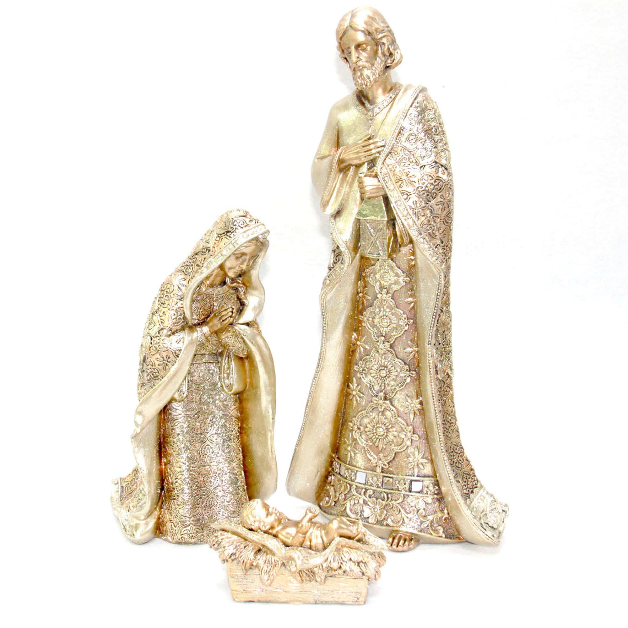 Presépio com 3 figuras douradas 44cm da hôma, fotografia 1