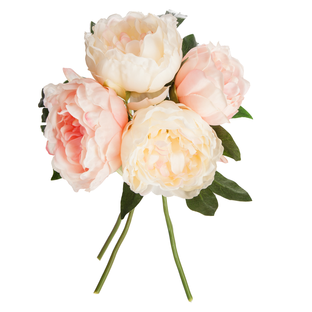 Bouquet com 4 peónias cor rosa da hôma, fotografia 1