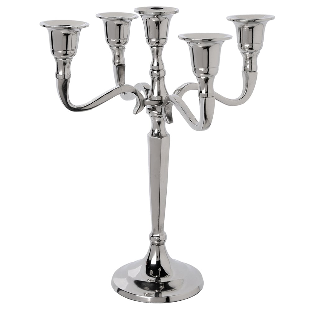Candelabro em metal prateado para 5 velas da hôma, fotografia 1