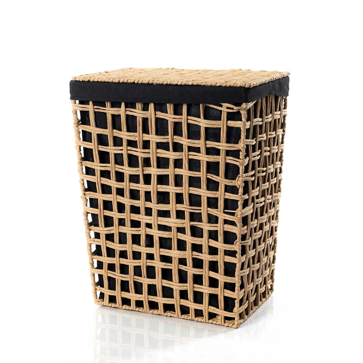 Cesto de roupa wc preto e bege 56cm da hôma, fotografia 1