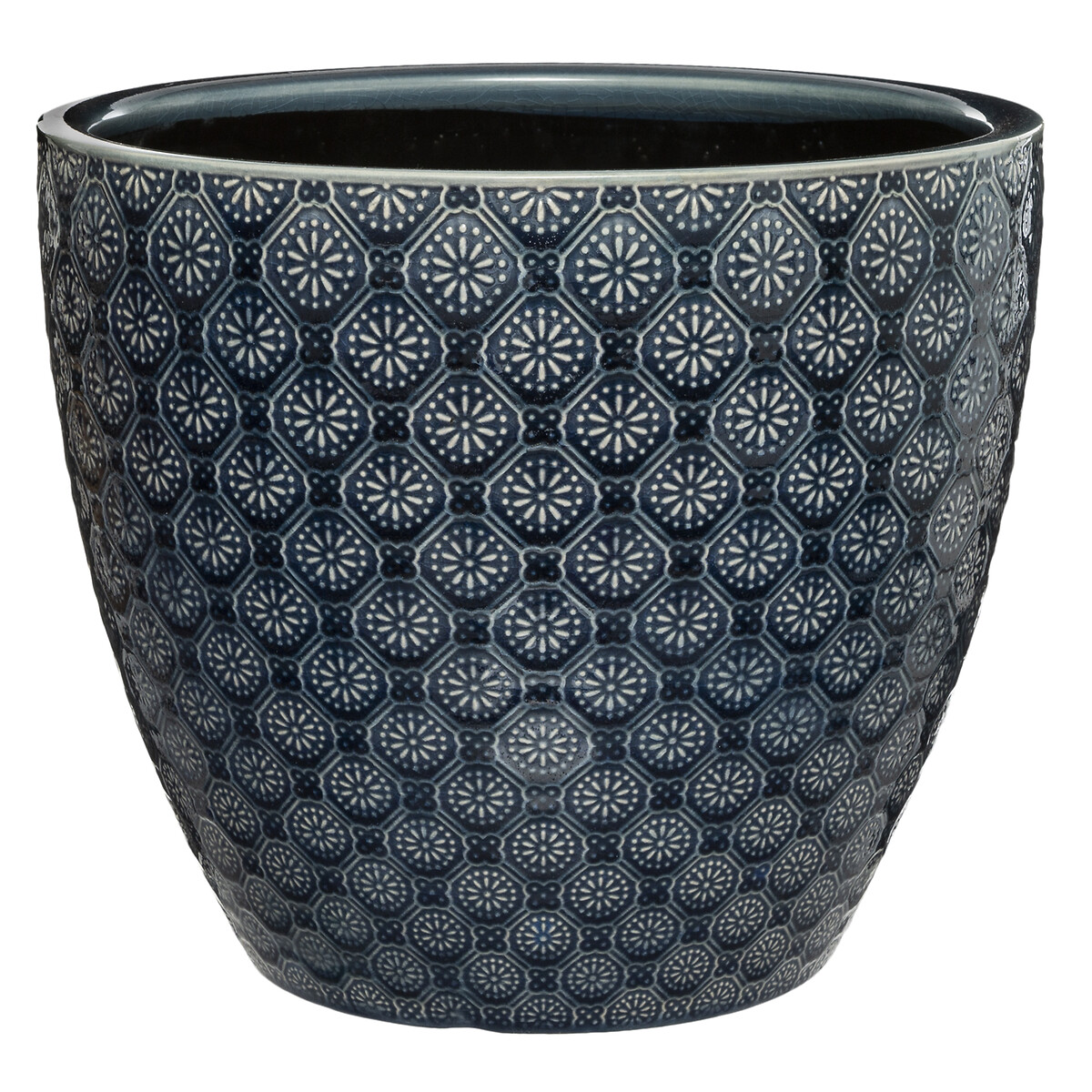 Vaso azul flor em cerâmica 23cm da hôma, fotografia 1