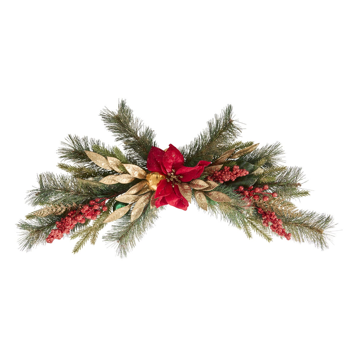 Coroa com poinsettia e ramos 75cm da hôma, fotografia 1