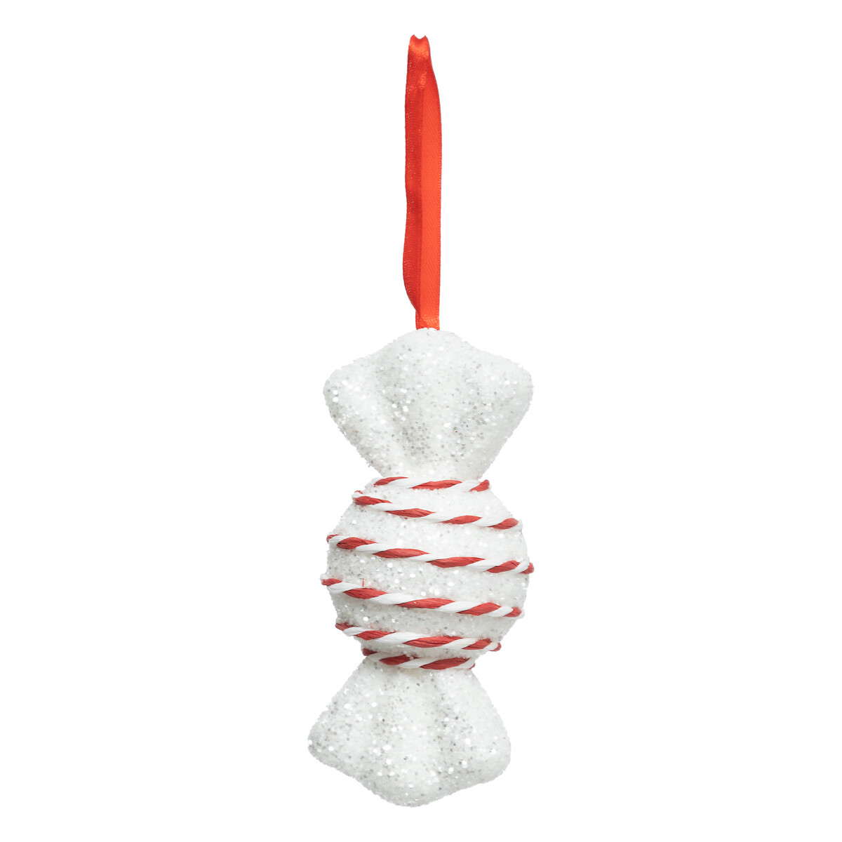 Pendurante em forma de bombom branco e vermelho 13cm da hôma, fotografia 1