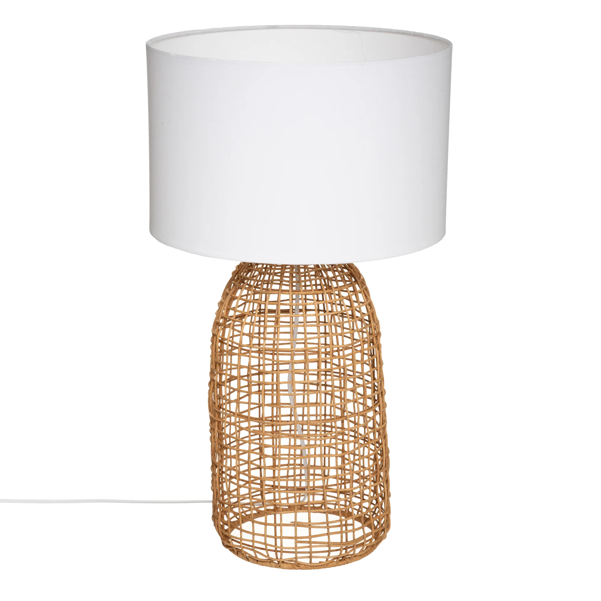Candeeiro de mesa KARLA em rattan bege e branco by hôma, photo 1
