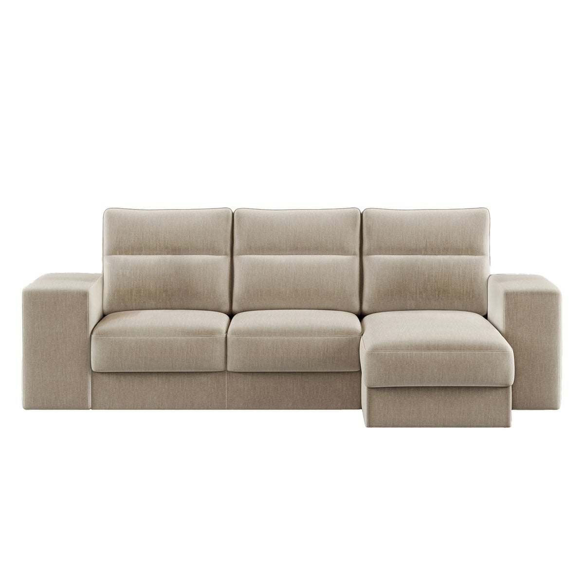 Sofá cama com chaise longue reversível TRENTO bege da hôma, fotografia 1