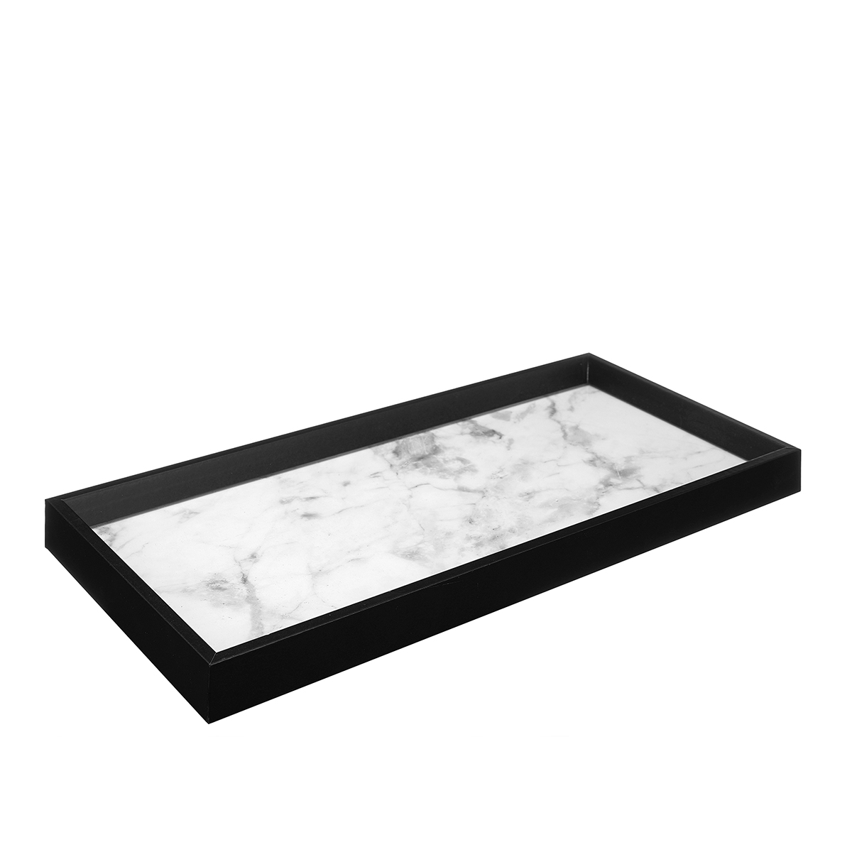 Conjunto 3 tabuleiros efeito mármore preto da hôma, fotografia 1