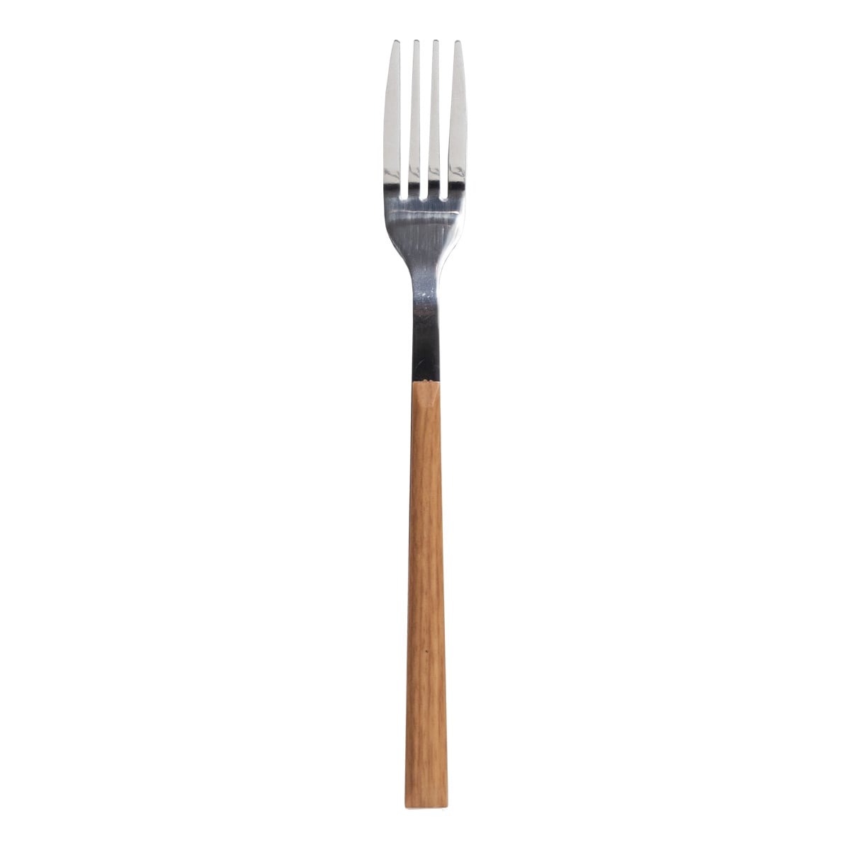 Garfo de sobremesa em inox com cabo castanho da hôma, fotografia 1