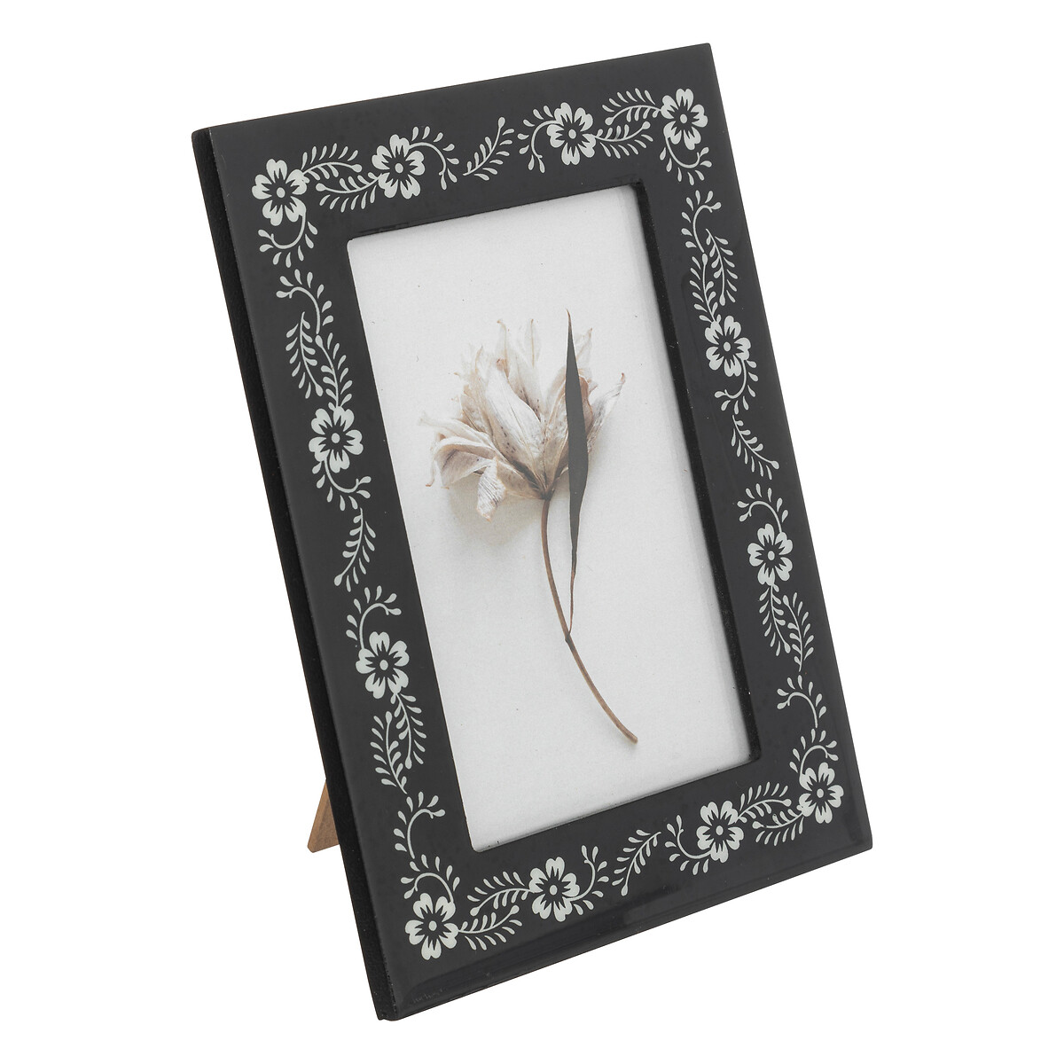 Moldura preta e branca com decoração flores 10x15cm by hôma, photo 1