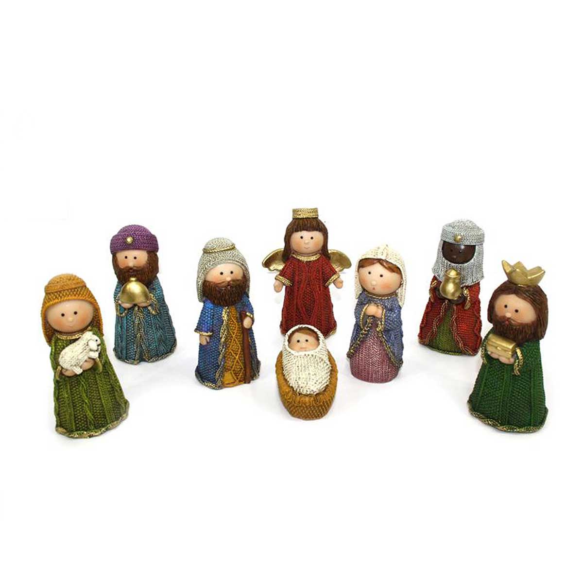Conjunto de 8 figuras em resina para presépio da hôma, fotografia 1