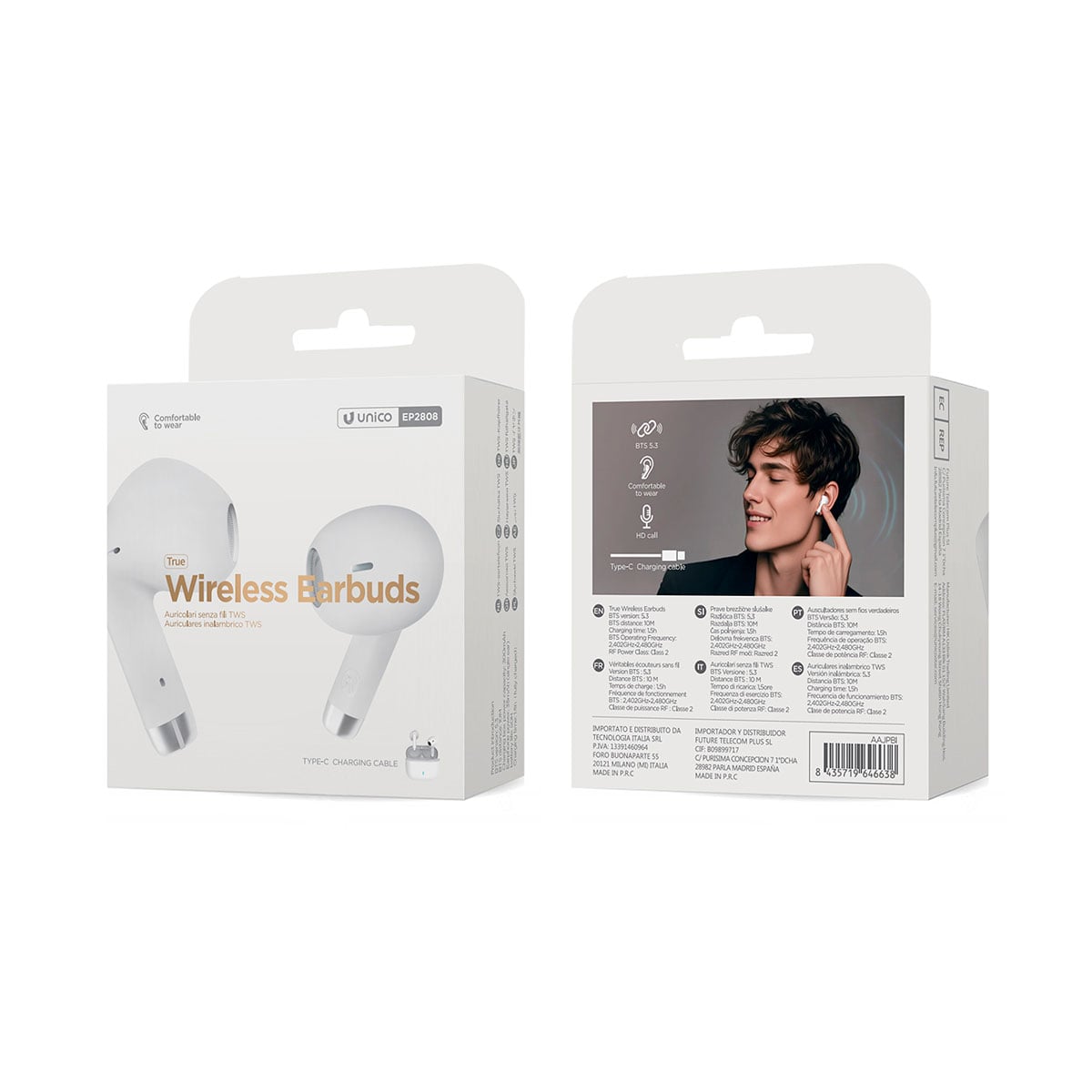 Auriculares Bluetooth Branco da hôma, fotografia 1