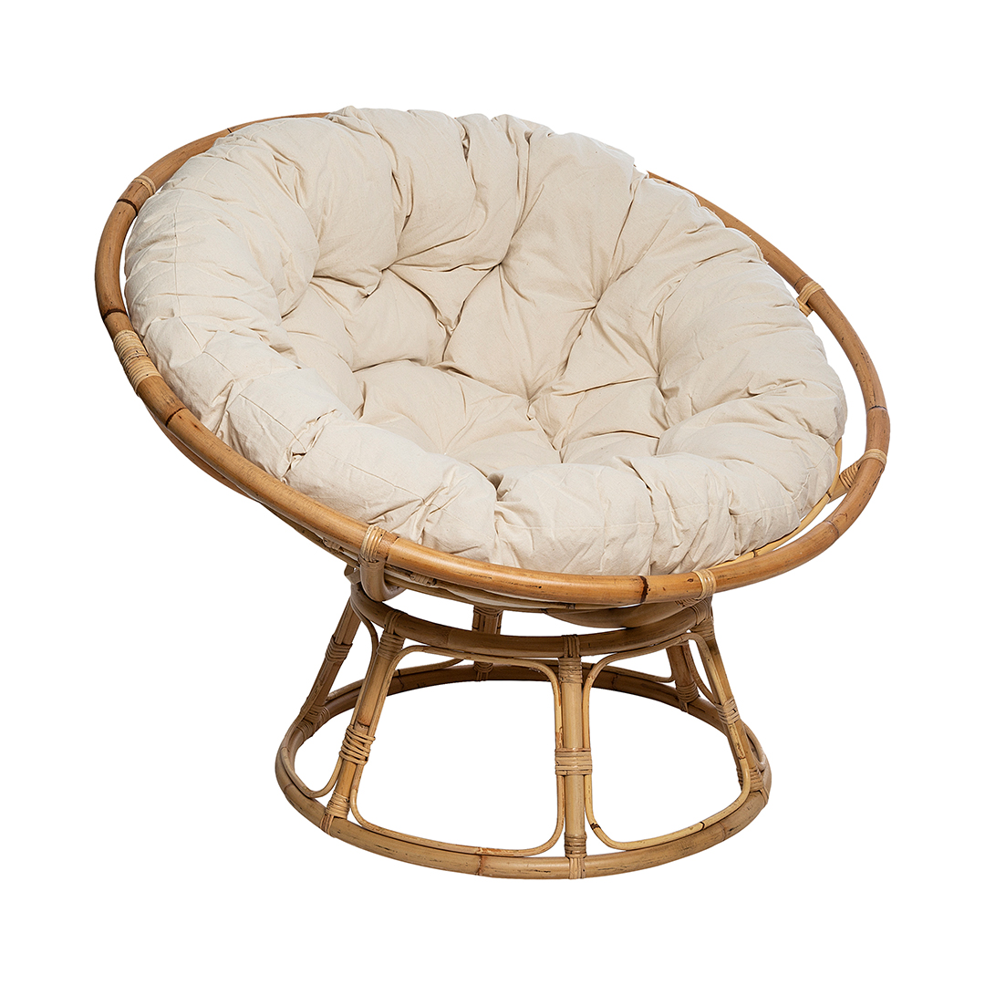 Poltrona papasan natural em bambu da hôma, fotografia 1