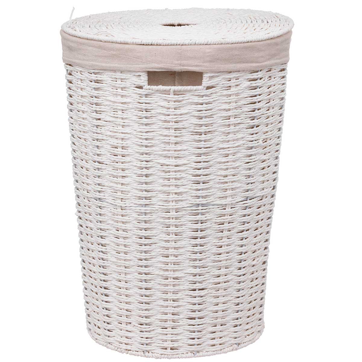 Cesto de roupa wc redondo COSTA branco 40l by hôma, photo 1