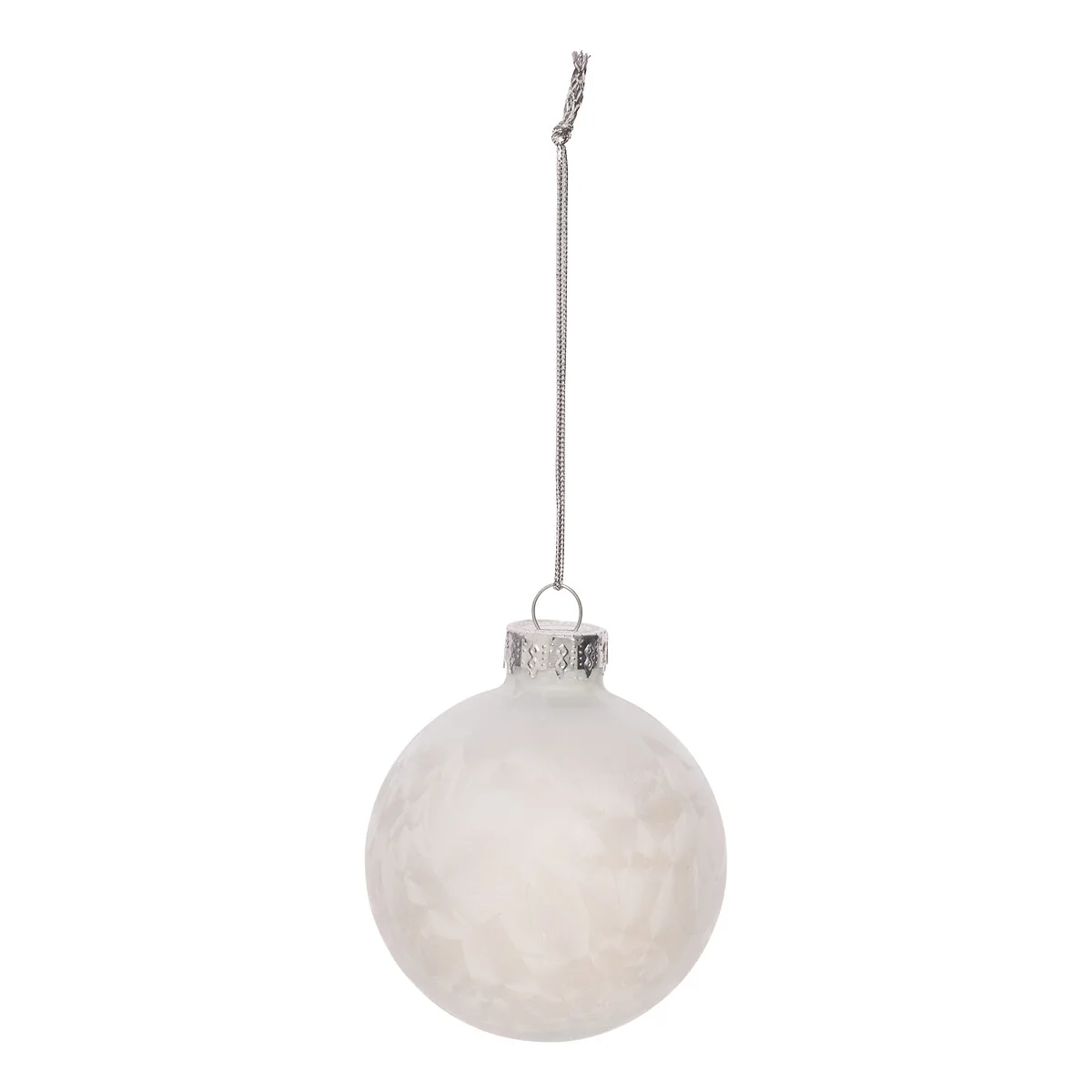 Bola de natal geada branco 8cm da hôma, fotografia 1
