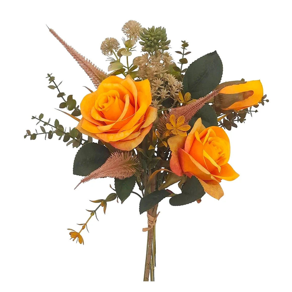Bouquet rosas e eucalipto laranja 40cm da hôma, fotografia 1