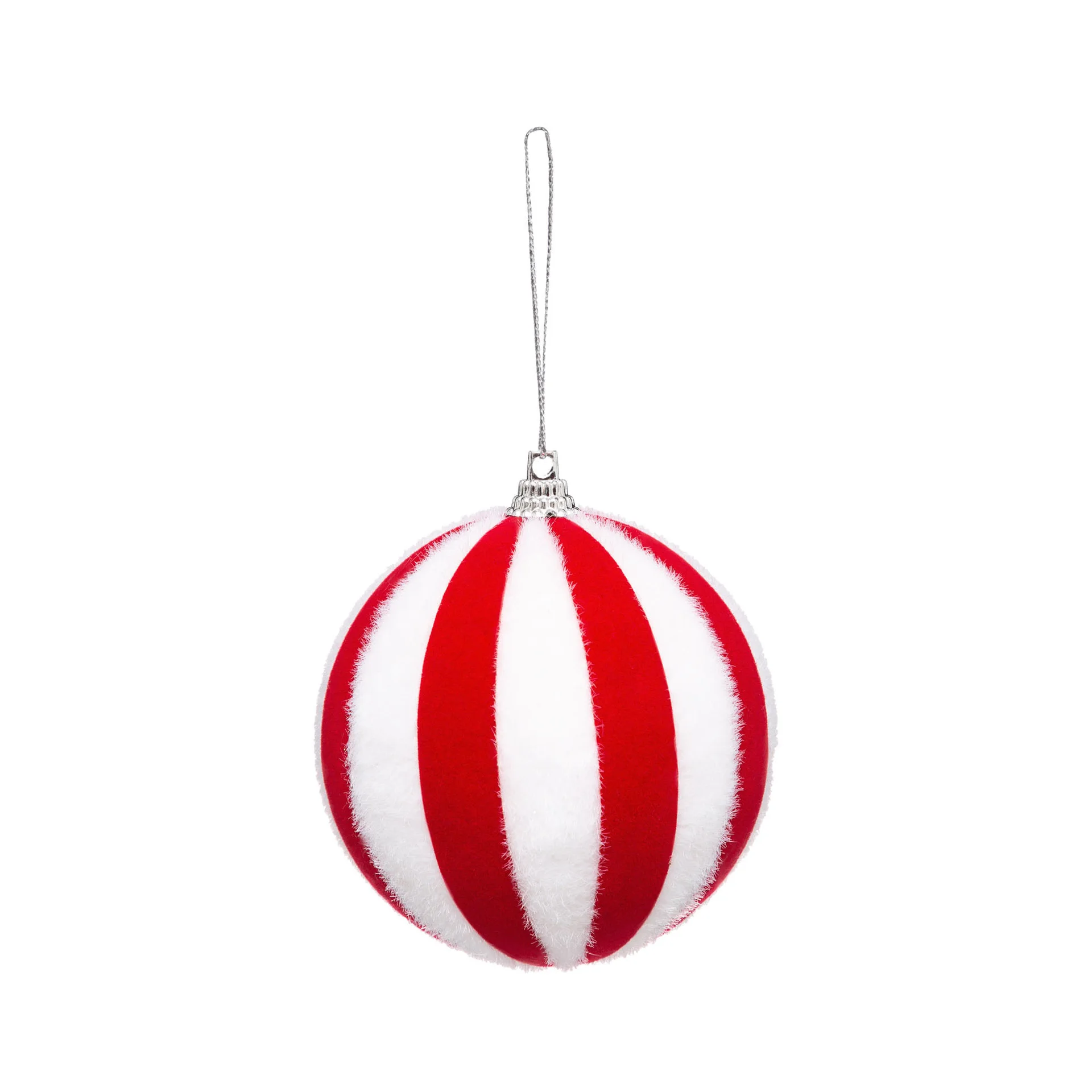 Bola de natal com riscas vermelhas e brancas by hôma, photo 1