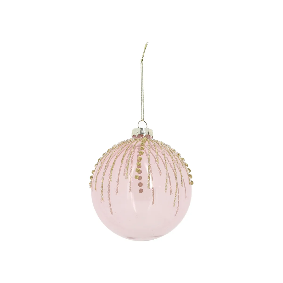 Bola rosa e dourada em vidro 10cm da hôma, fotografia 1