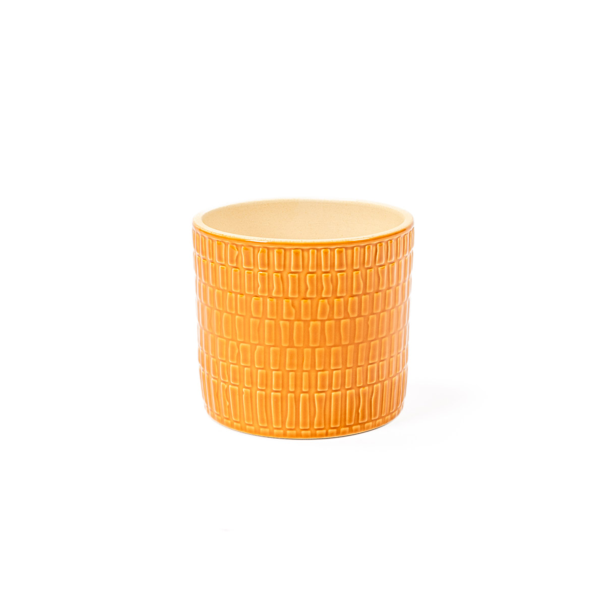 Vaso de cerâmica decoração riscos âmbar 10cm da hôma, fotografia 1